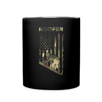 Roofer US America Flag - Roofing Worker Roofer - Tasse einfarbig - Schwarz - Vorne