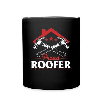 Roofer Contractor Roofing Worker Roofer - Proud Ro - Tasse einfarbig - Schwarz - Vorne