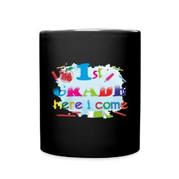 Hallo 1. Klasse Zurück zur Schule Erster Tag - Tasse einfarbig - Schwarz - Vorne