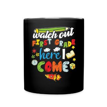 Hello 1st Grade Back To School First Day - Full Colour Mug - black - Front