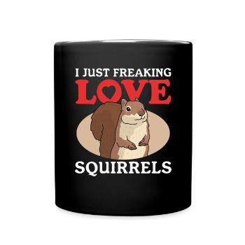 Süßes Eichhörnchen Hörnchen Geschenk - Tasse einfarbig - Schwarz - Vorne