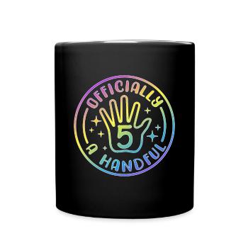 Funny Cute 5th Birthday Party I'm Officially - Full Colour Mug - black - Front
