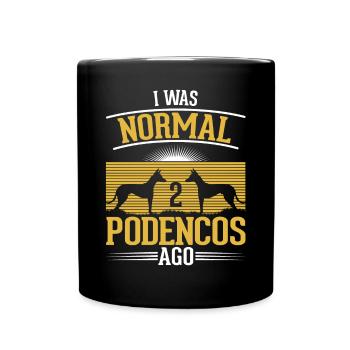 Podenco Spanischer Windhund Ibizan Hound - Tasse einfarbig - Schwarz - Vorne