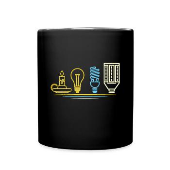 Funny Electrician Engineer - Light Bulb - Full Colour Mug - black - Front