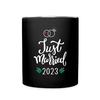 Just Married 2023 for Wedding and Honeymoon Newly - Full Colour Mug - black - Front
