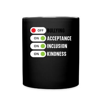 Tag der Einheit, Anti-Mobbing, Mobbing-Prävention, Freundlichkeit - Tasse einfarbig - Schwarz - Vorne