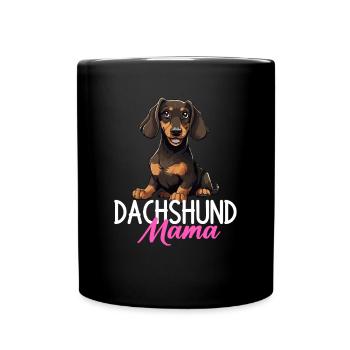 Dachshund mama dog, Weenie Dog - Tasse einfarbig - Schwarz - Vorne