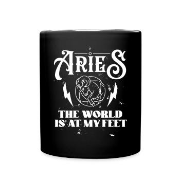 Astrology Aries World At My Feet Esoteric Signs - Full Colour Mug - black - Front