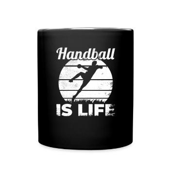 Handballspieler Liebe - Tasse einfarbig - Schwarz - Vorne