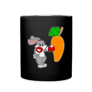 Rabbit Boxer Punching Bag Boxing - Full Colour Mug - black - Front