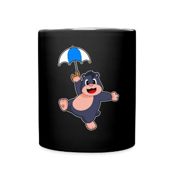 Parapluie taupe - Mug uni - noir - Devant
