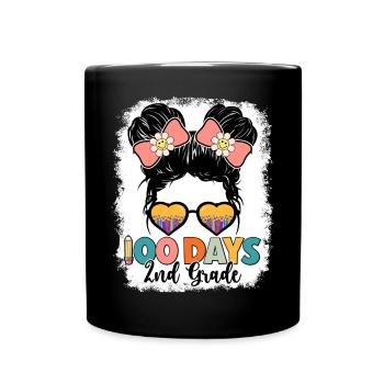 Second Grade Rainbow Girls Boys Teacher Team 2nd - Full Colour Mug - black - Front