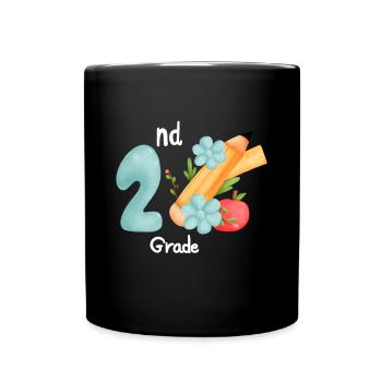 Second Grade Rainbow Girls Boys Teacher Team 2nd - Full Colour Mug - black - Front