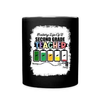 Second Grade Rainbow Girls Boys Teacher Team 2nd - Full Colour Mug - black - Front