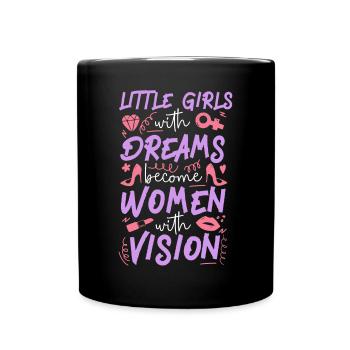 Petites filles féministes avec des rêves - Mug uni - noir - Devant