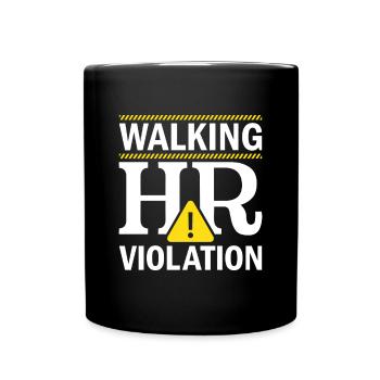Human Resources Walking HR Violation - HR - Full Colour Mug - black - Front