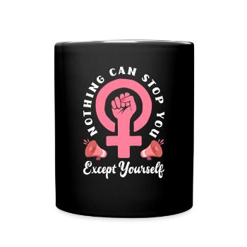 Feminismus Feministin - Tasse einfarbig - Schwarz - Vorne