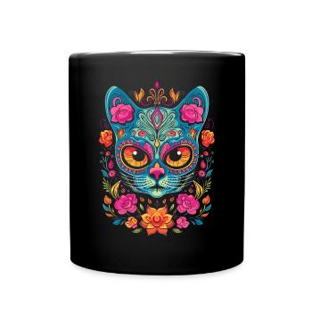 Dia de los Muertos Sugar Skull Mexikanischer Feiertag - Tasse einfarbig - Schwarz - Vorne