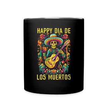 Dia de los Muertos Sugar Skull Mexikanischer Feiertag - Tasse einfarbig - Schwarz - Vorne