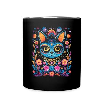 Dia de los Muertos Sugar Skull Mexikanischer Feiertag - Tasse einfarbig - Schwarz - Vorne