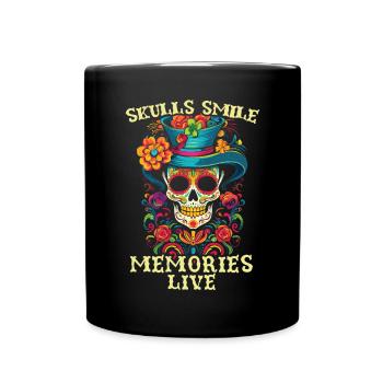 Dia de los Muertos Sugar Skull Mexikanischer Feiertag - Tasse einfarbig - Schwarz - Vorne