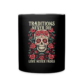 Dia de los Muertos Sugar Skull Mexikanischer Feiertag - Tasse einfarbig - Schwarz - Vorne