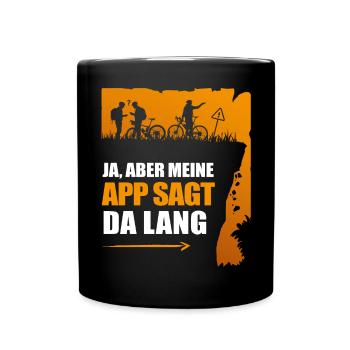 Lustiges Fahrradtour Radfahrer - Tasse einfarbig - Schwarz - Vorne