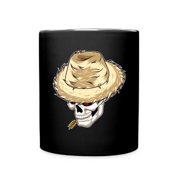 Ferme de blé Skull Farmer - Mug uni - noir - Devant