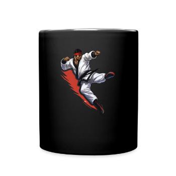 Karate Kämpfer - Tasse einfarbig - Schwarz - Vorne