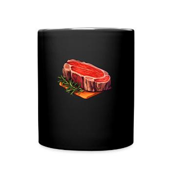 Steak Meat Food - Full Colour Mug - black - Front
