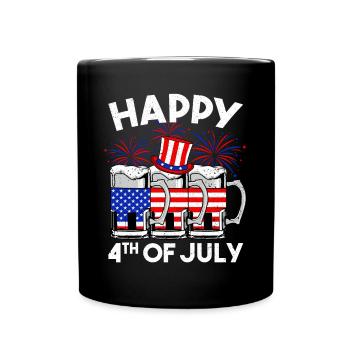 USA America American Independence Day 4th of July - Full Colour Mug - black - Front
