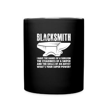 Schmied Schiede Amboss Messerschmied Geschenk - Tasse einfarbig - Schwarz - Vorne