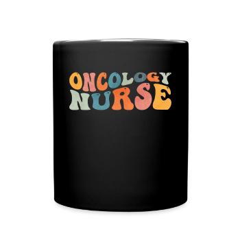 Groovy Onkologie Krankenschwester Krebs Chemo Kran - Tasse einfarbig - Schwarz - Vorne