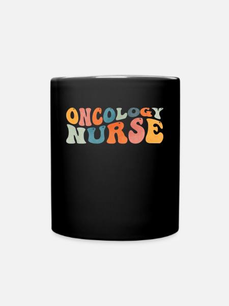 Groovy Onkologie Krankenschwester Krebs Chemo Kran - Ensfarvet krus - sort