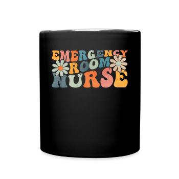 Groovy Emergency Room Nurse ER Nursing - Full Colour Mug - black - Front