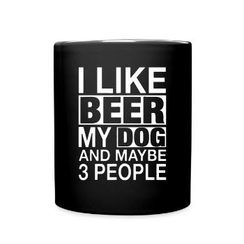 I like Beer My Dog Maybe 3 People Gifts - Full Colour Mug - black - Front