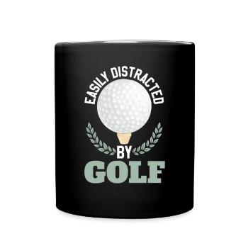 Easily Distracted By Golf - Full Colour Mug - black - Front