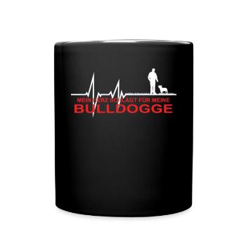 Hund Bulldogge Hundebesitzer Gechenkidee - Tasse einfarbig - Schwarz - Vorne