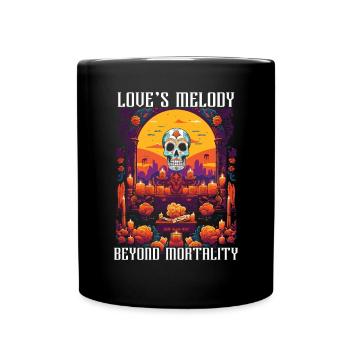 Dia de los Muertos Sugar Skull Mexikanischer Feiertag - Tasse einfarbig - Schwarz - Vorne