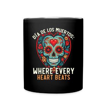 Dia de los Muertos Sugar Skull Mexikanischer Feiertag - Tasse einfarbig - Schwarz - Vorne