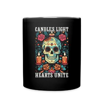 Dia de los Muertos Sugar Skull Mexikanischer Feiertag - Tasse einfarbig - Schwarz - Vorne