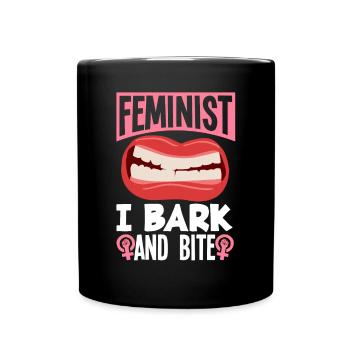 Feminismus Feministin - Tasse einfarbig - Schwarz - Vorne