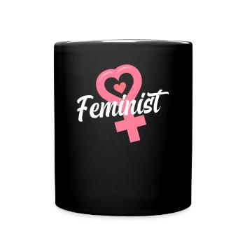 Feminismus Feministin - Tasse einfarbig - Schwarz - Vorne