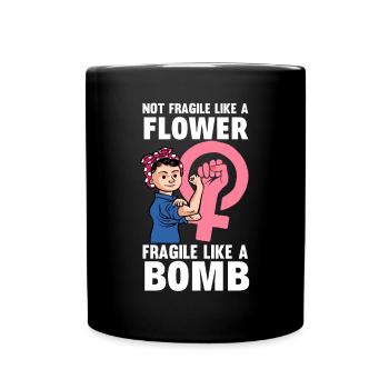 Feminismus Feministin - Tasse einfarbig - Schwarz - Vorne
