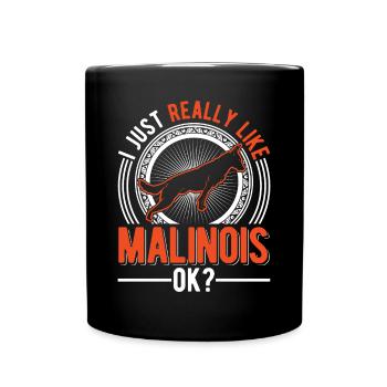 Belgian Malinois Mechelse Herder - Full Colour Mug - black - Front