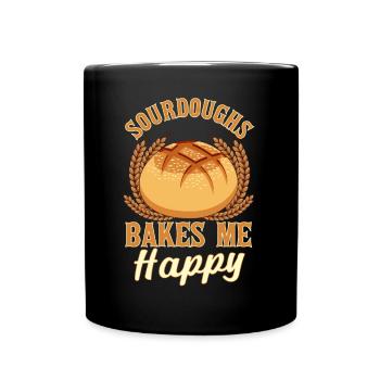 Funny bread baking baker - Full Colour Mug - black - Front