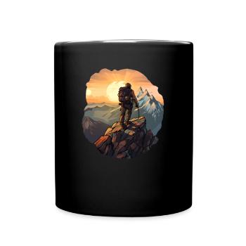 Bergsteigen - Tasse einfarbig - Schwarz - Vorne
