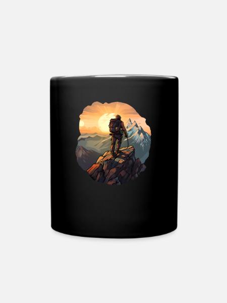 Bergsteigen - Tasse einfarbig - Schwarz