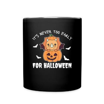 Triceratops il n’est jamais trop tôt pour Halloween - Mug uni - noir - Devant