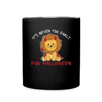 Lion, il n’est jamais trop tôt pour le diable d’Halloween - Mug uni - noir - Devant